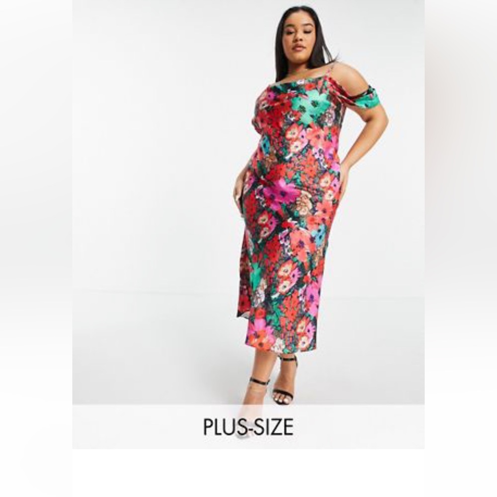 ASOS Curve Hope & Ivy Floral Slip Dress